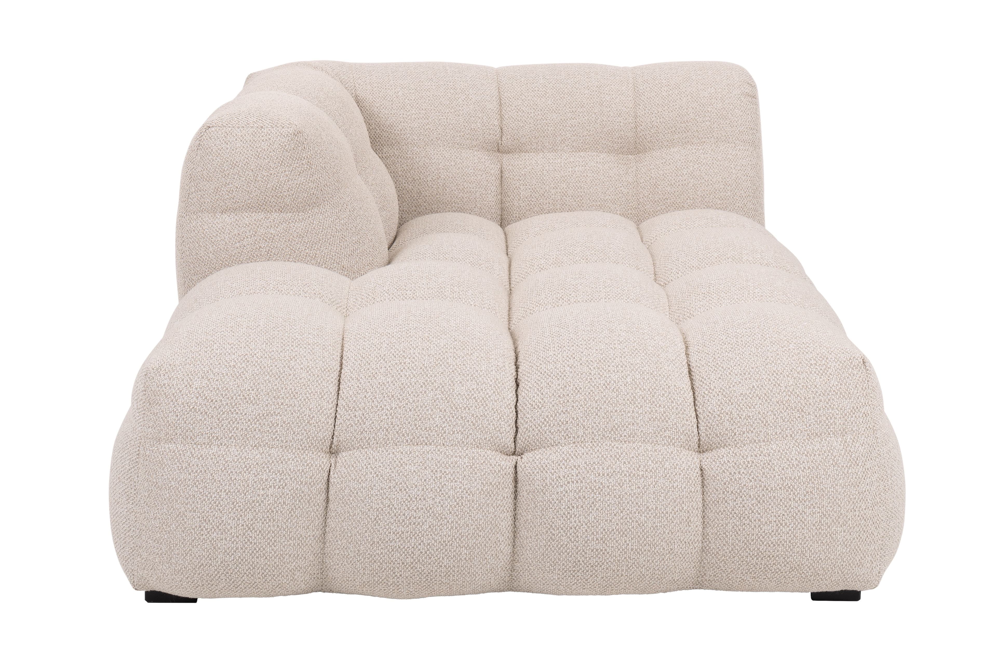 Billie Chaiselongue-Modul Links Armlehne Beige Bouclé 118cm