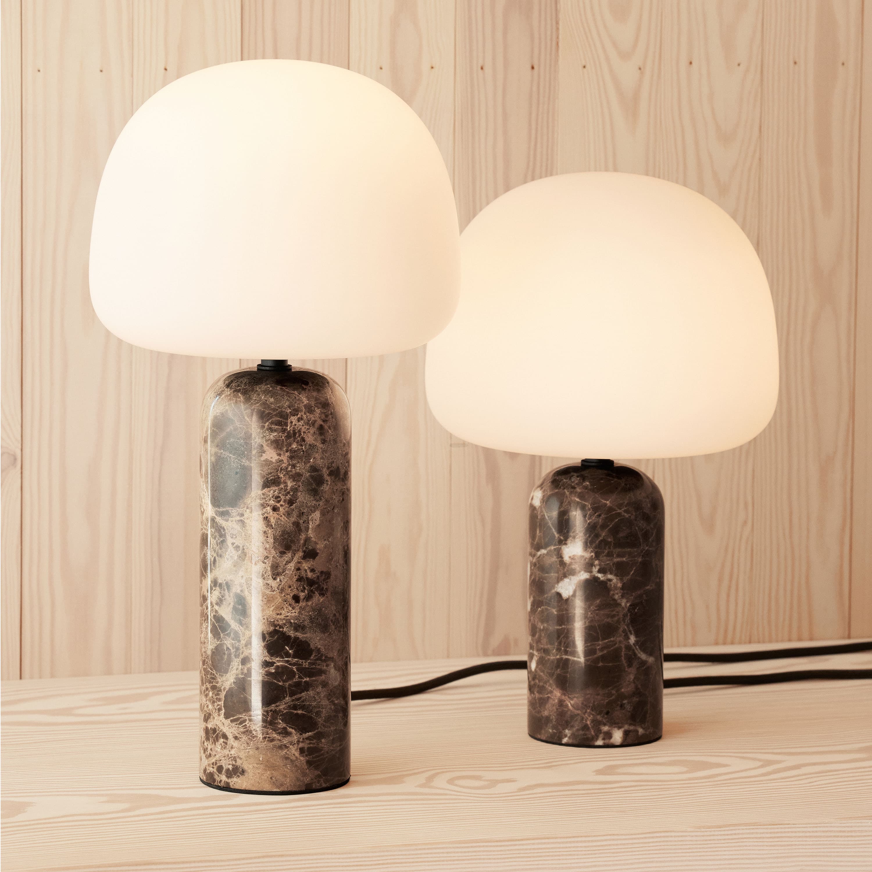 Kin Table Lamp Brown Marble 33cm