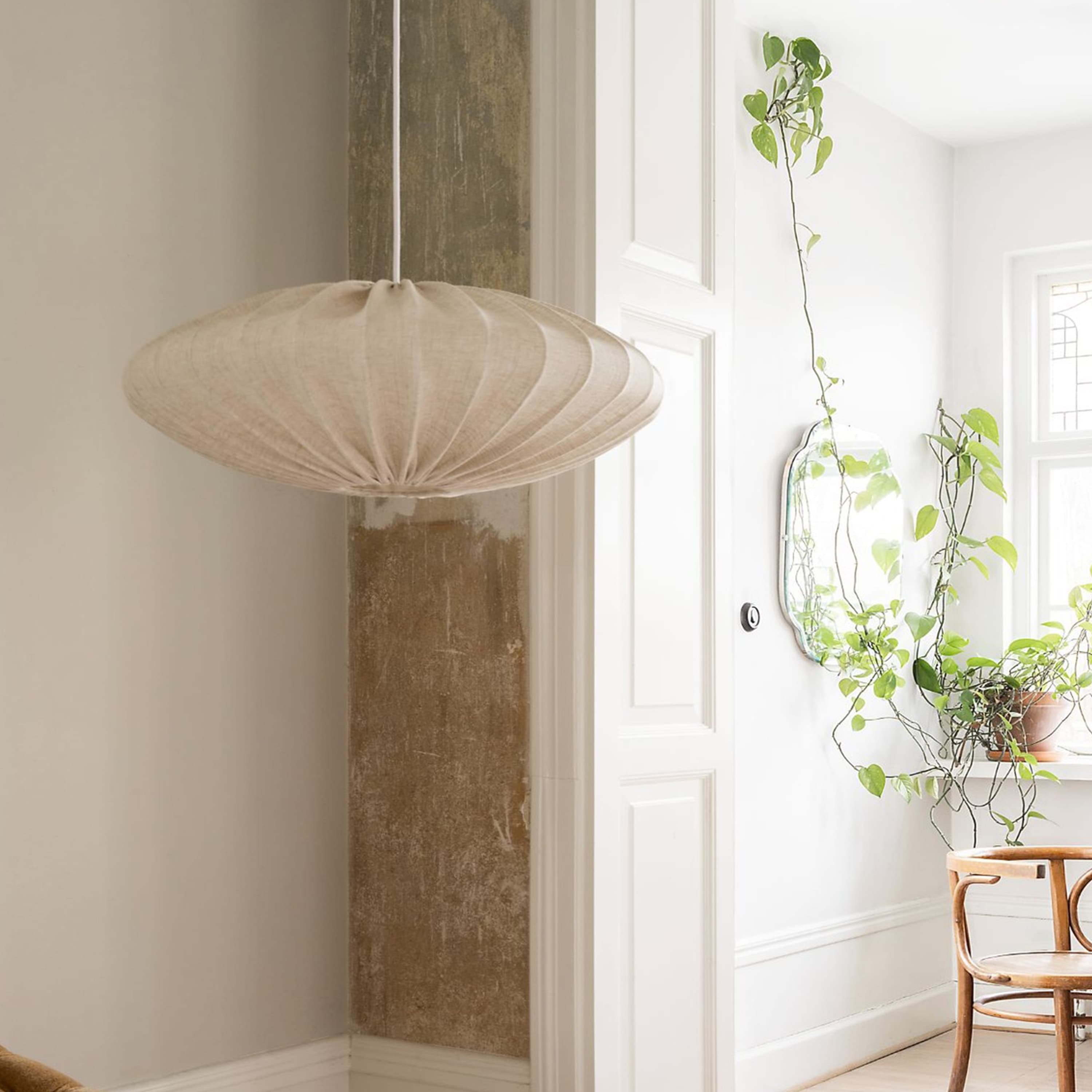 Ellipse Ceiling Lamp Linen Natural 65cm