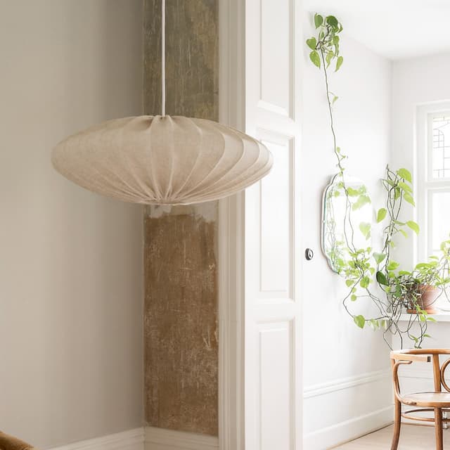 Ellipse Ceiling Lamp Linen Natural 65cm