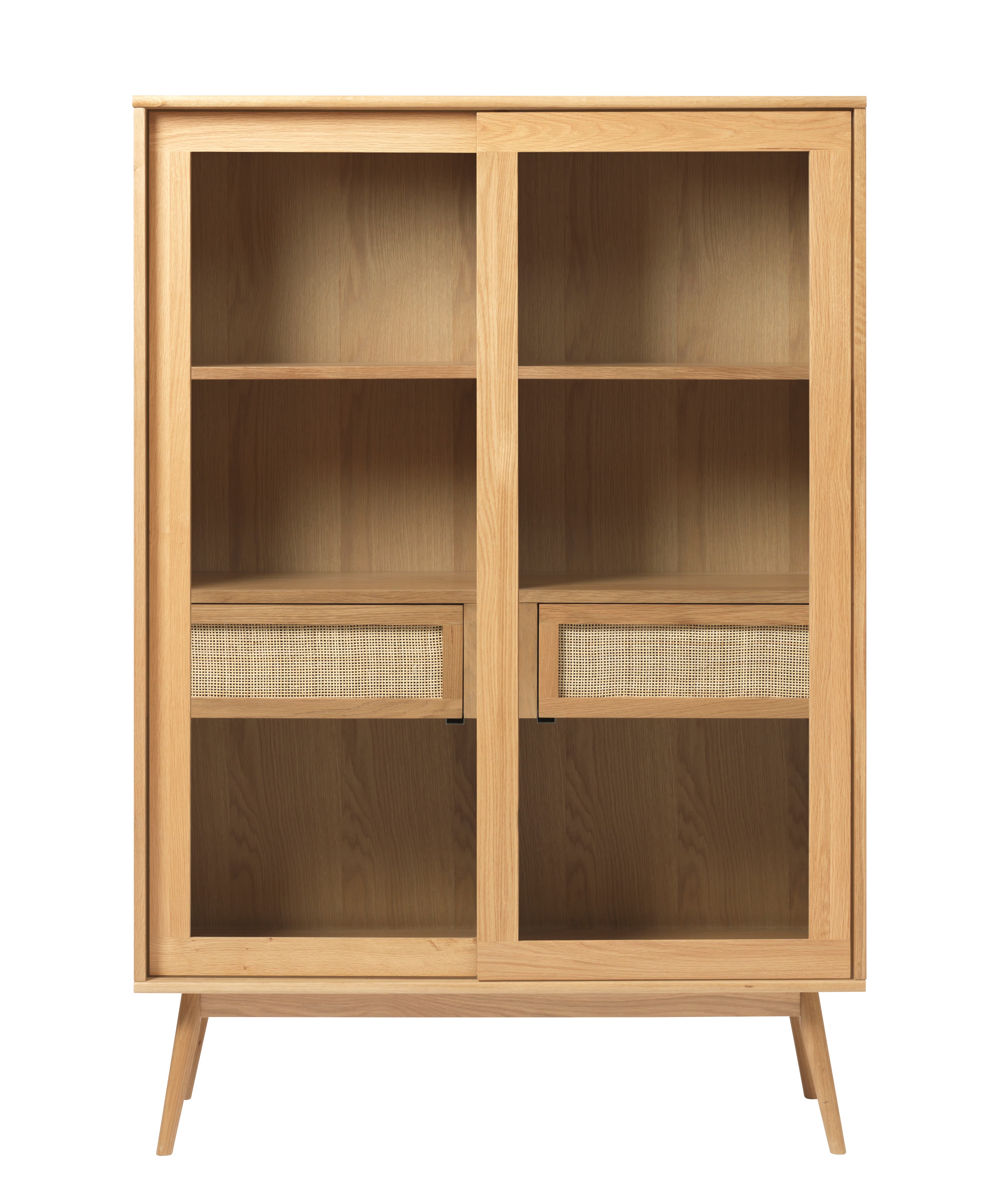 Sofia Glass Cabinet Natural Oak 160cm