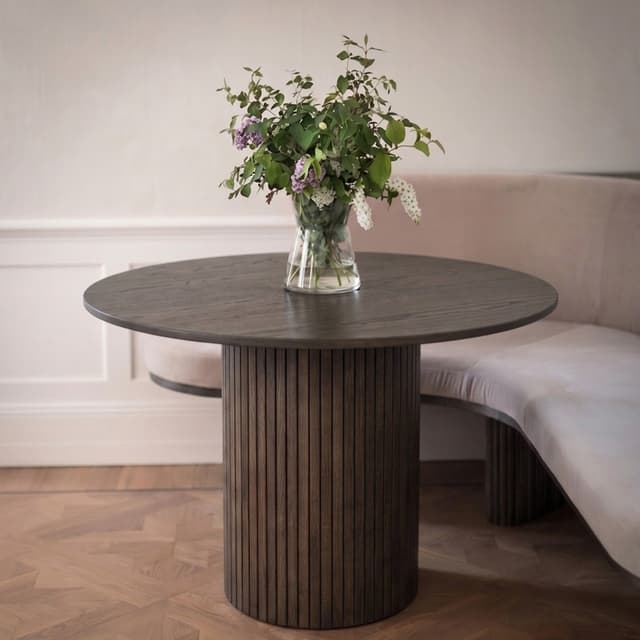 Adele Dining Table Brown Stained Ø110