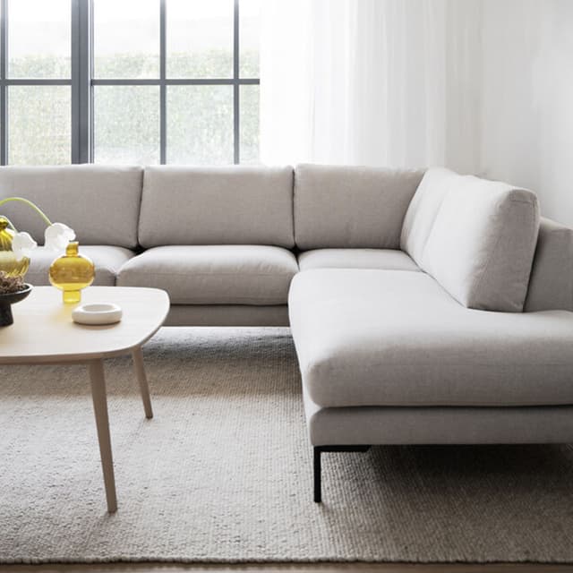 Corwin 2,5+2,5-Sitzer Ecksofa Rechts Beige