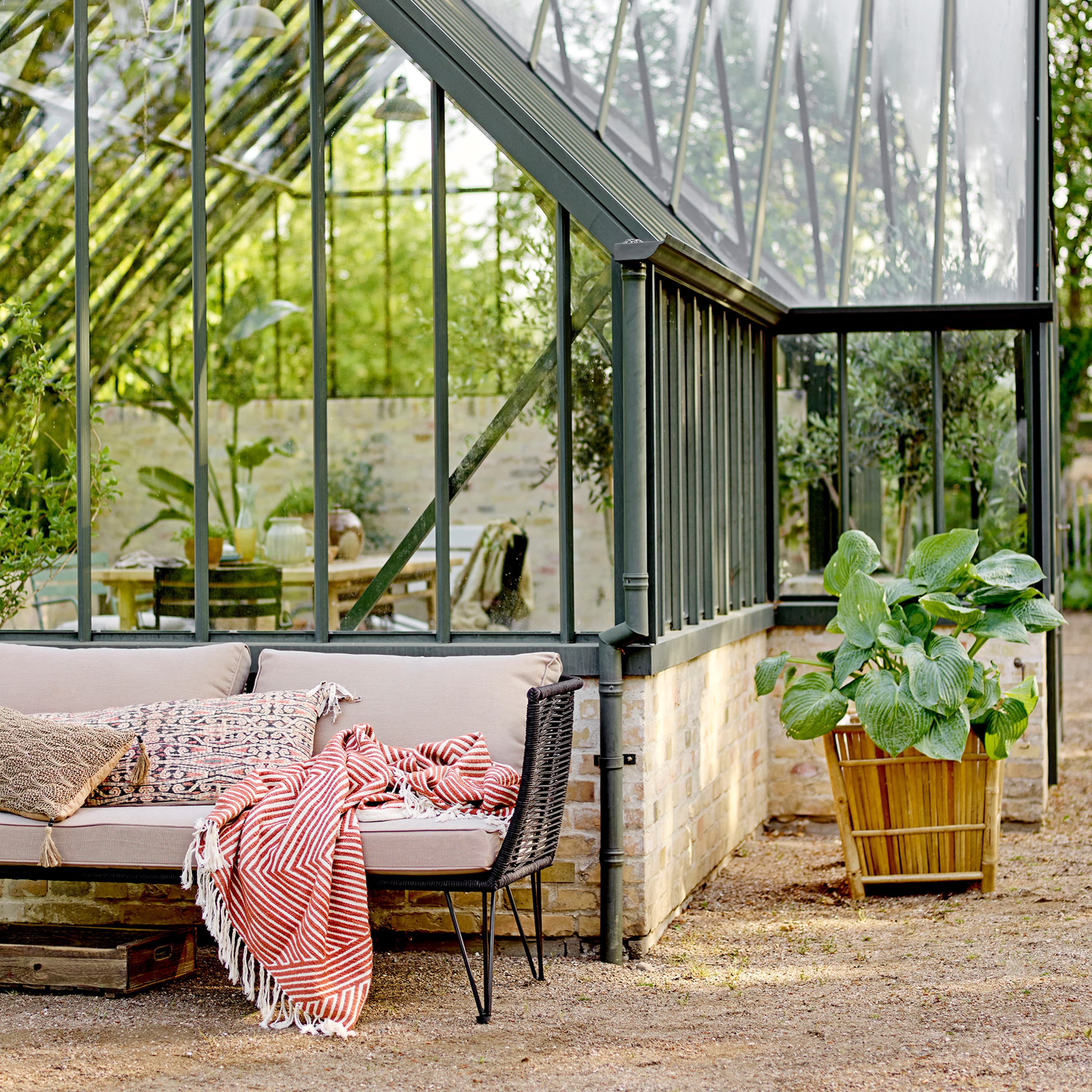 Mundo Loungesofa Schwarz/Natur 175cm