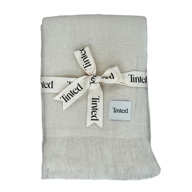 Fridh Wool Throw Solid Off White 130x170