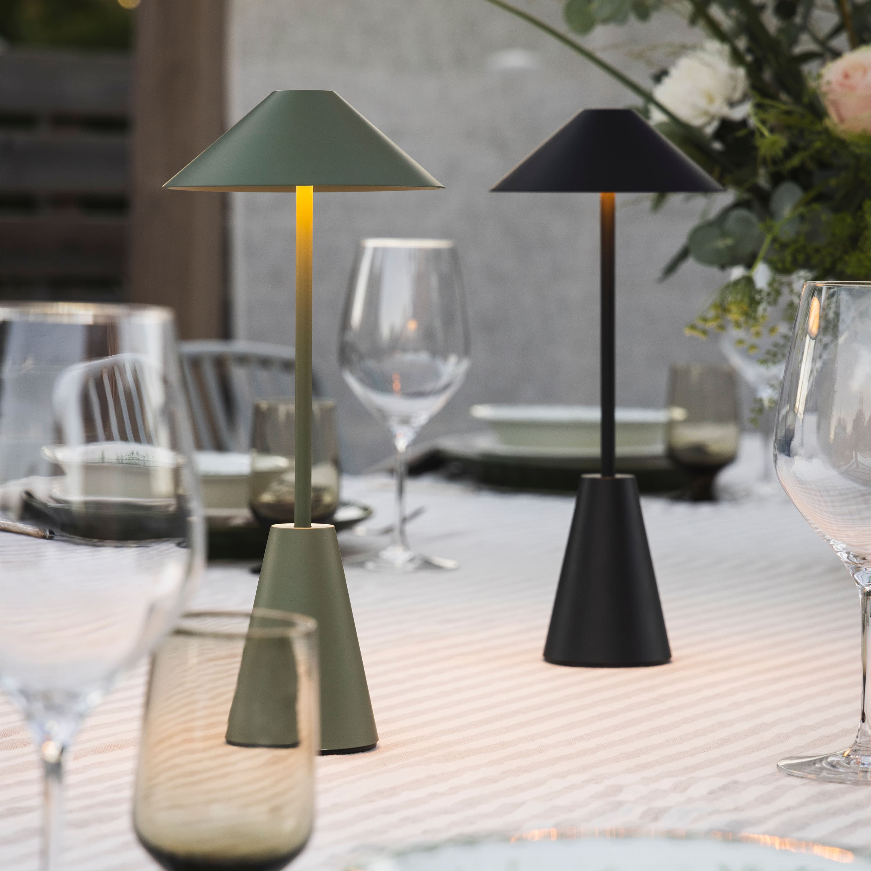 Cannes Portable Table Lamp Moss Green 32cm