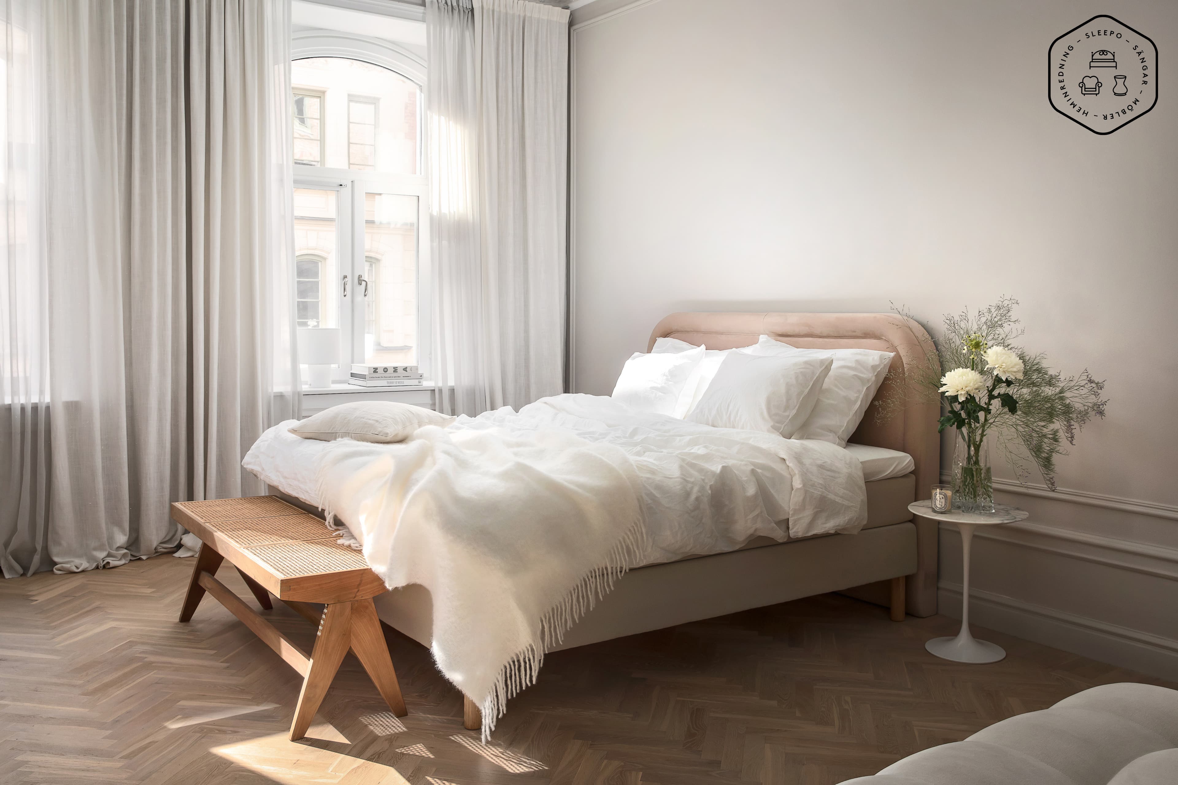 Celine Headboard Velvet Beige 160cm
