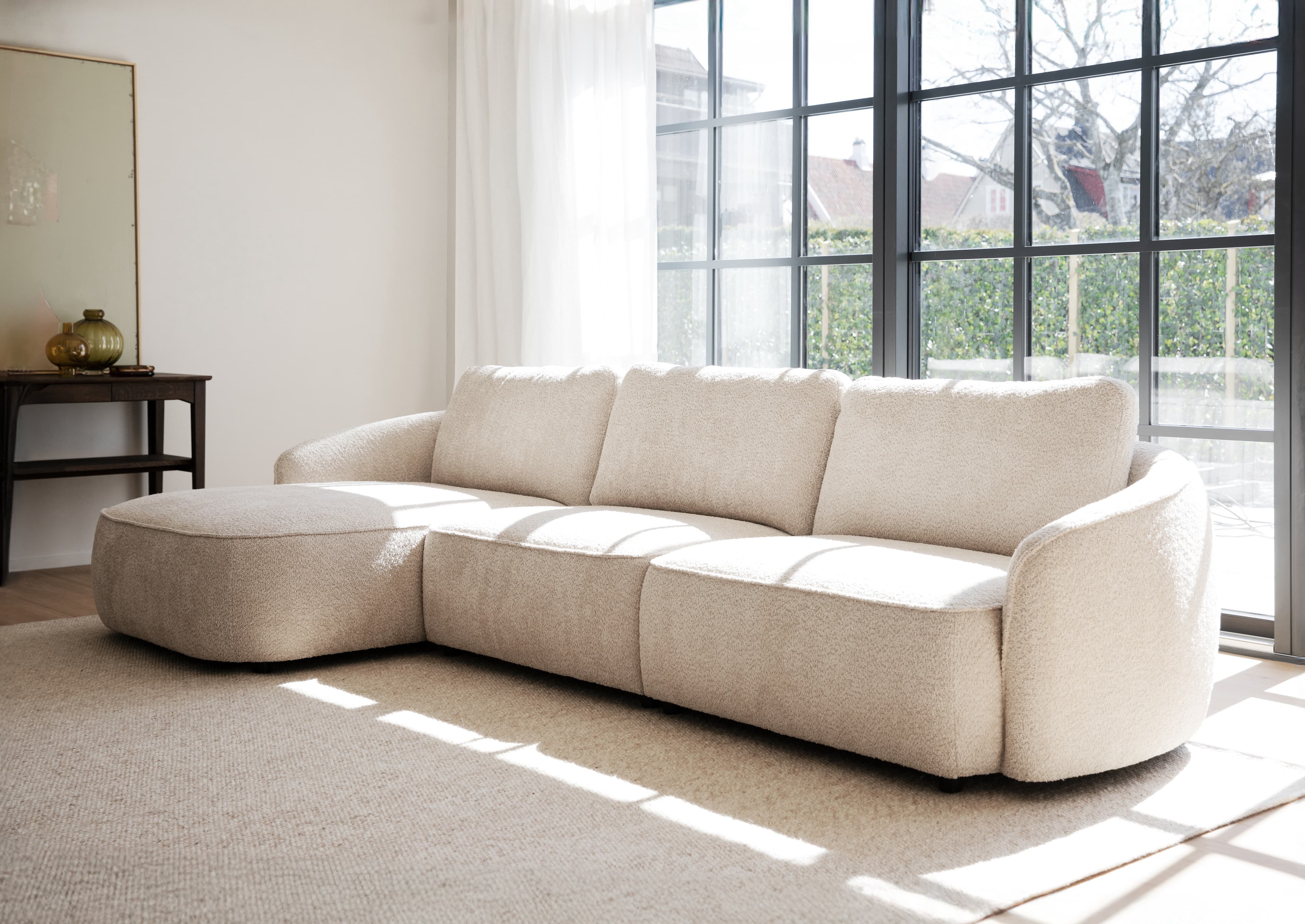 Norris 4-Sitzer Sofa Chaiselongue Links Hellbeige 319cm