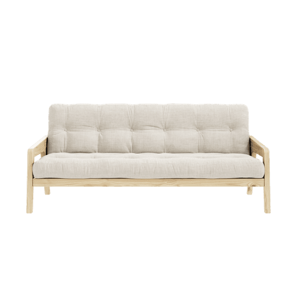Grab Sofa Bed Clear Lacquered/Warm Sand 204cm