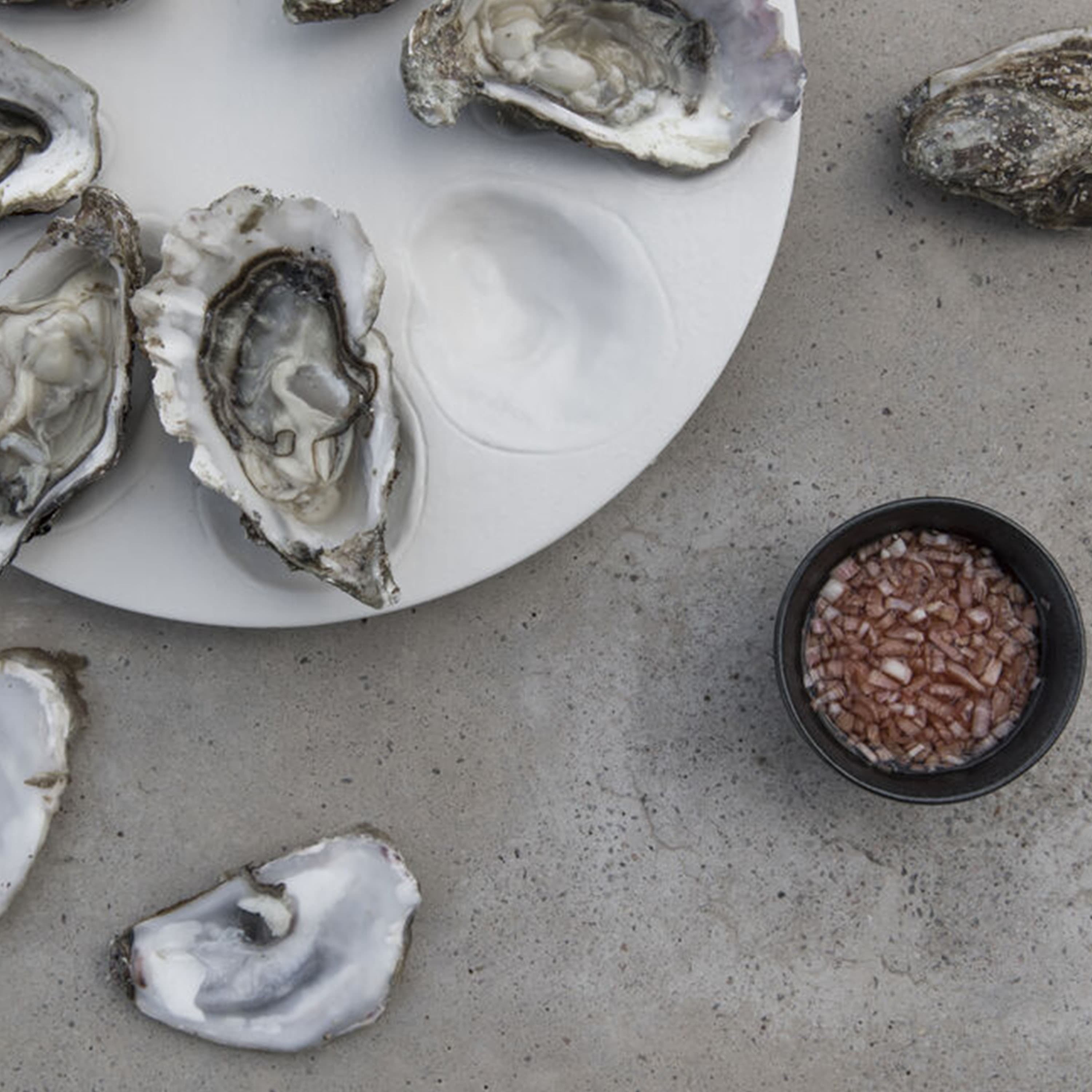 Oyster Servierplatte Weiß Ø27