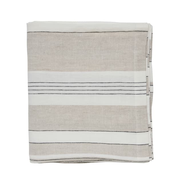 Noah Tablecloth Beige Stripe 145x270