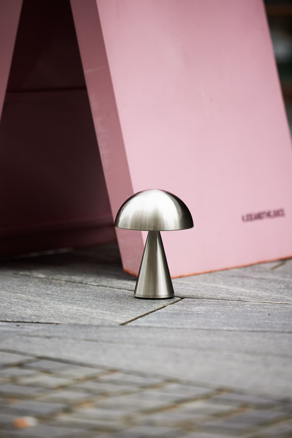 Mush Portable Table Lamp Nickel 20cm