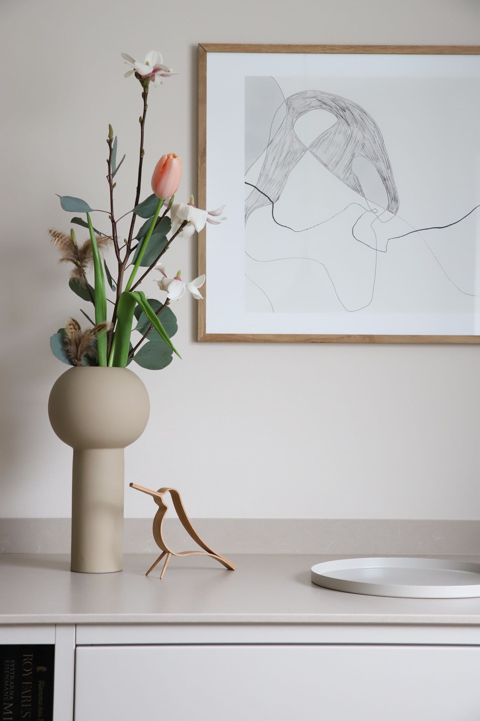 Pillar Vase Sand 32cm