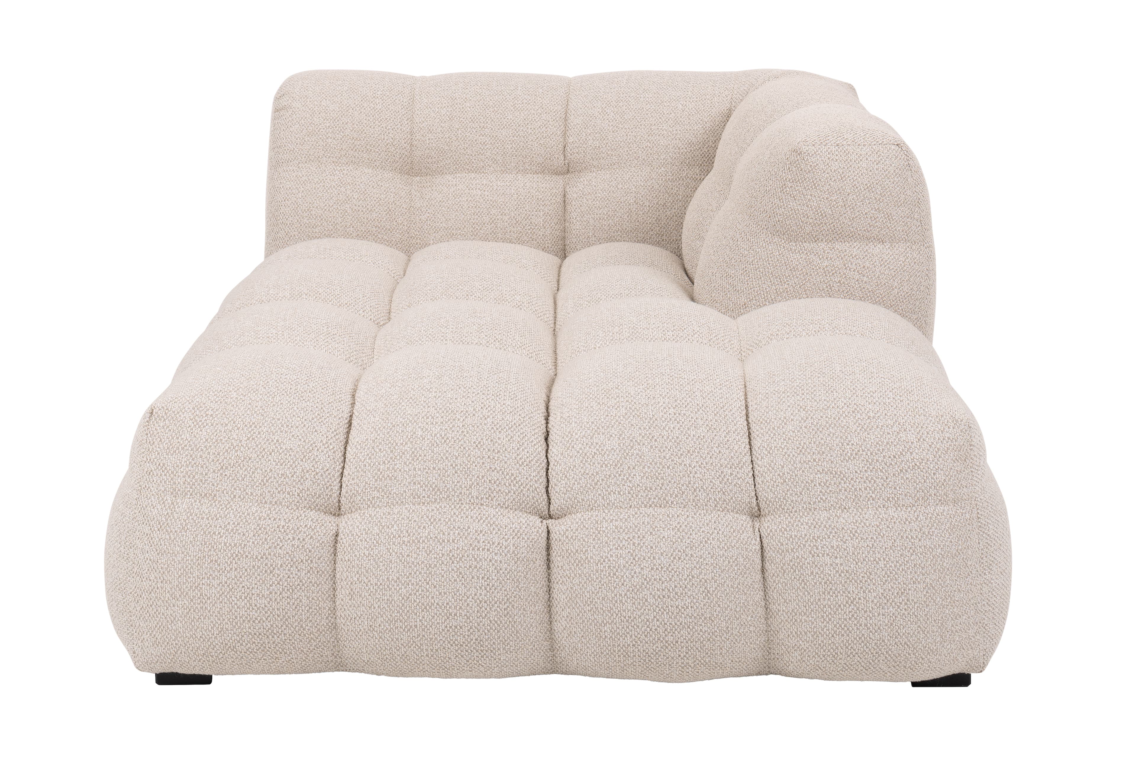 Billie Chaiselongue-Modul Rechts Armlehne Beige Bouclé 118cm