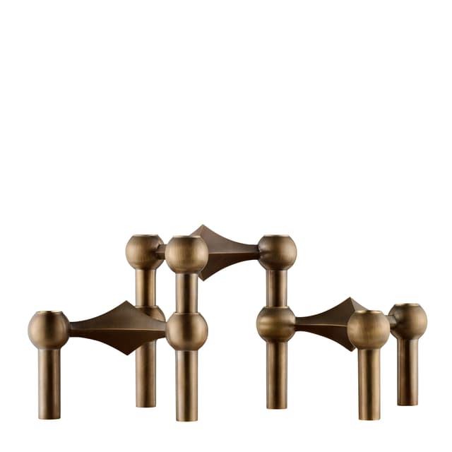 STOFF Nail Candle Holder Bronzed Brass Set of 3