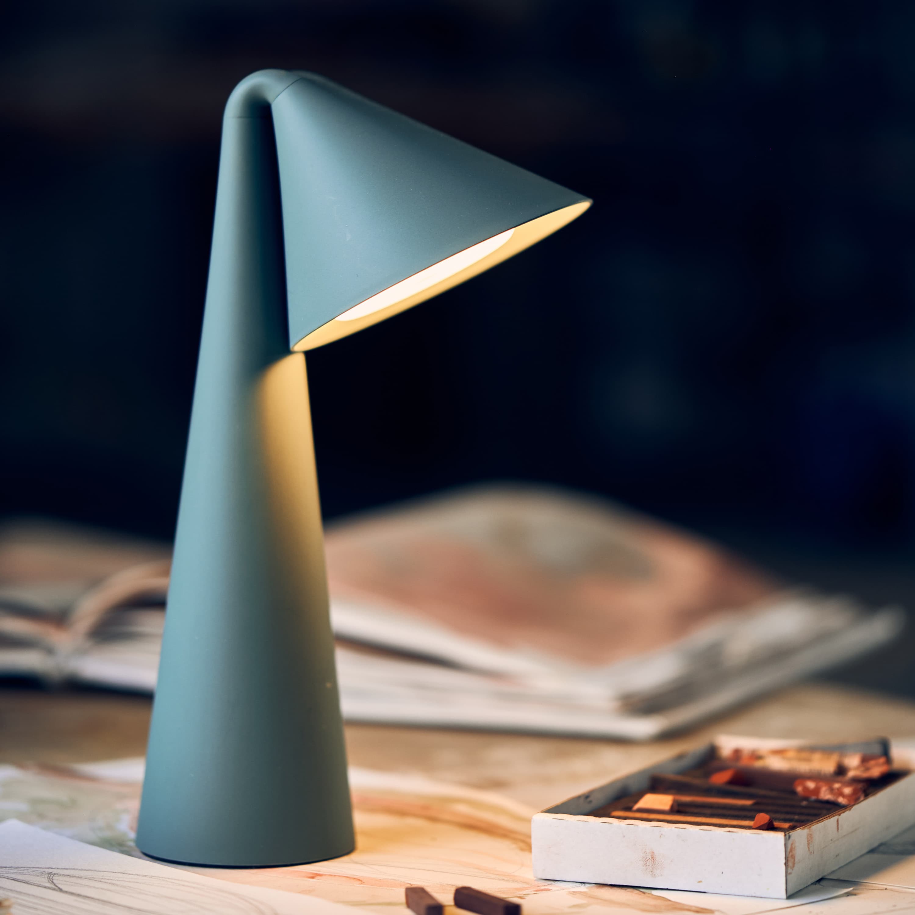 Ami Por Portable Table Lamp Sage Green 31cm