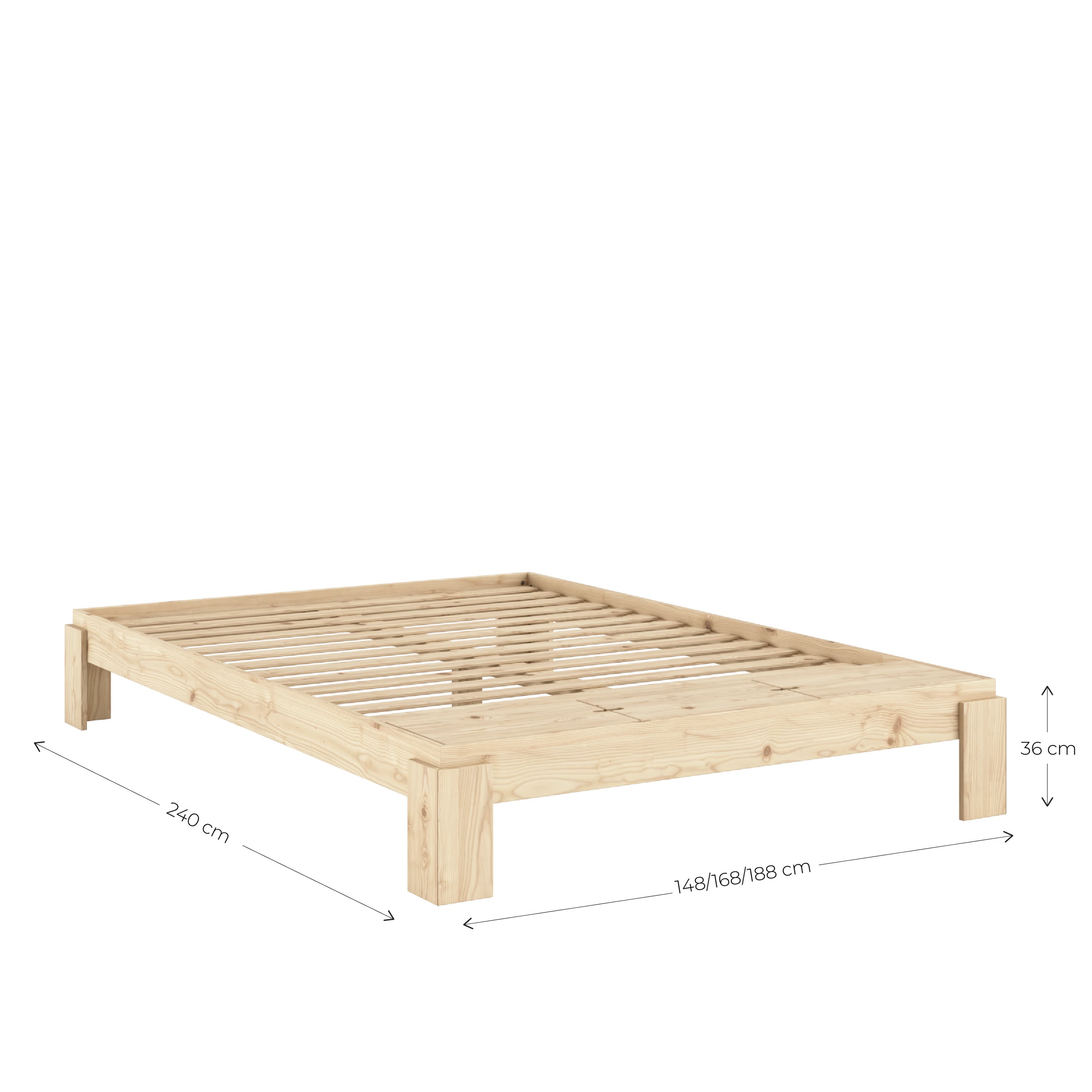 Layers Bed Frame with Bench Natural 140x200