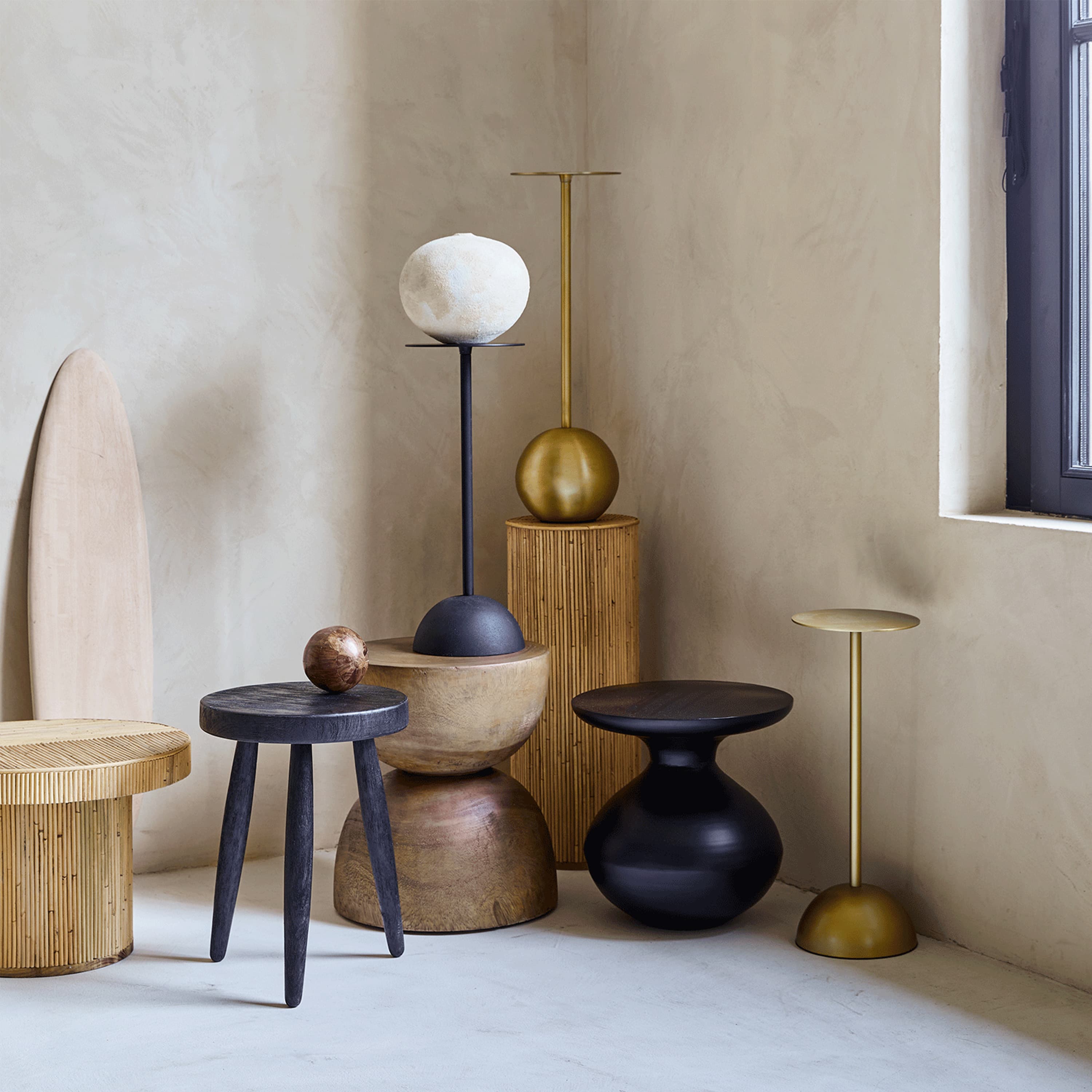 Black Side Table Matt Black Small