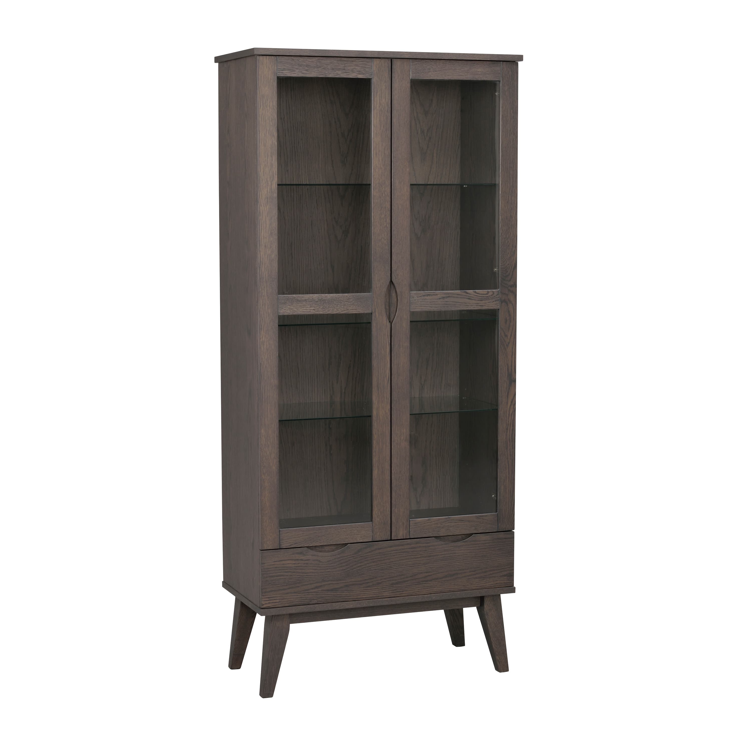 Filippa Glass cabinet Dark Brown 185cm