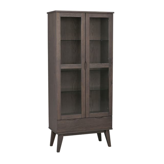 Filippa Glass cabinet Dark Brown 185cm