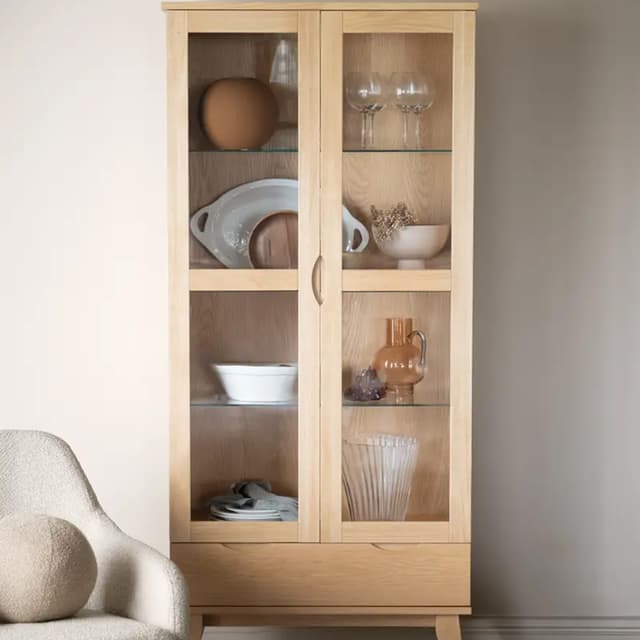 Filippa Vitrinskåp Ek 185cm