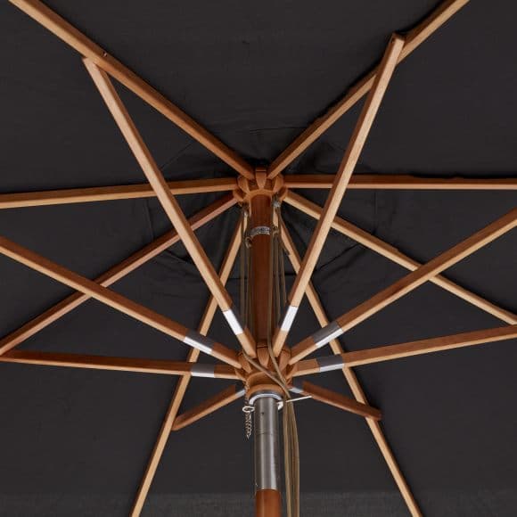 Pomino Sonnenschirm Schwarz/Teak Ø330