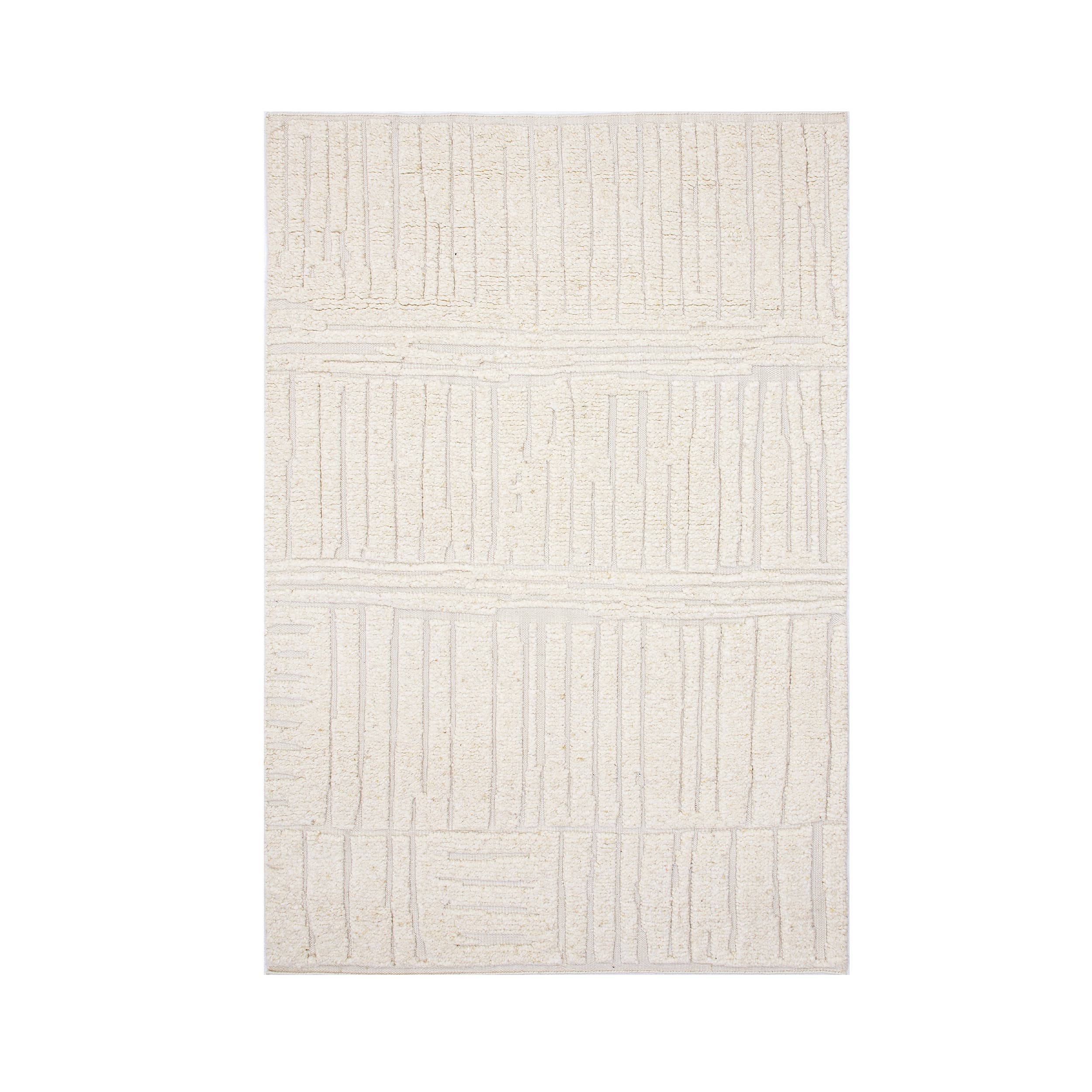 Sandnes Wollteppich Weiß 200x300