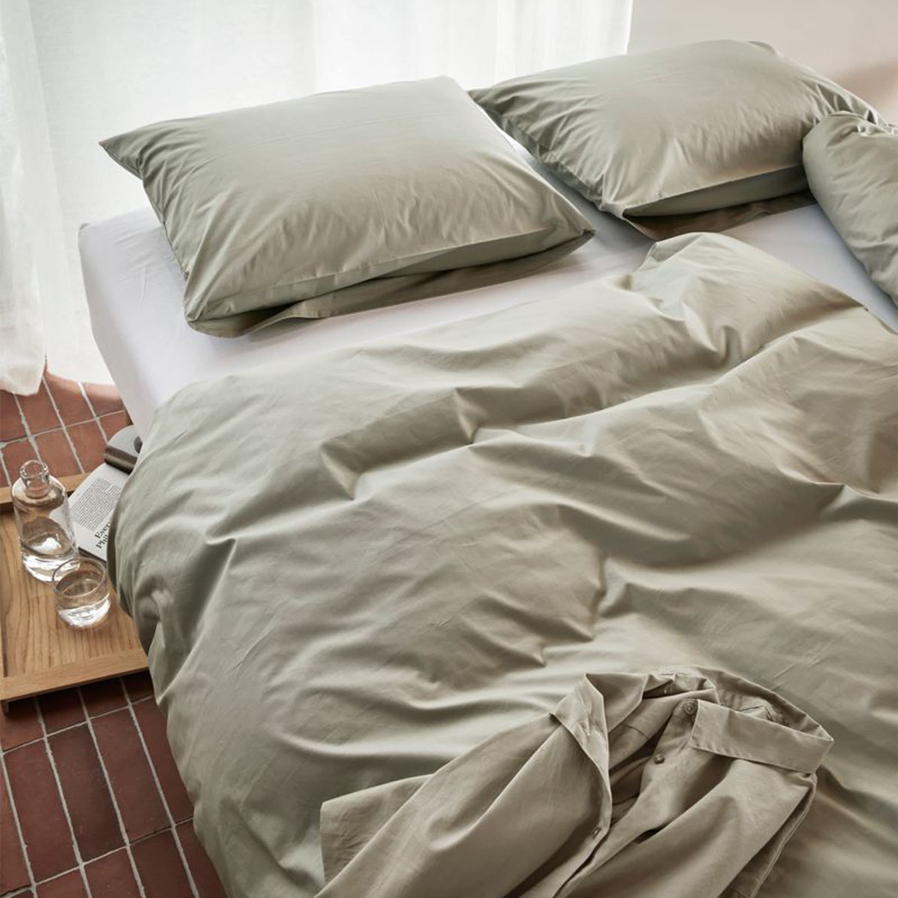 Fryd Duvet Cover Set Seersucker Khaki 150x210/50x60