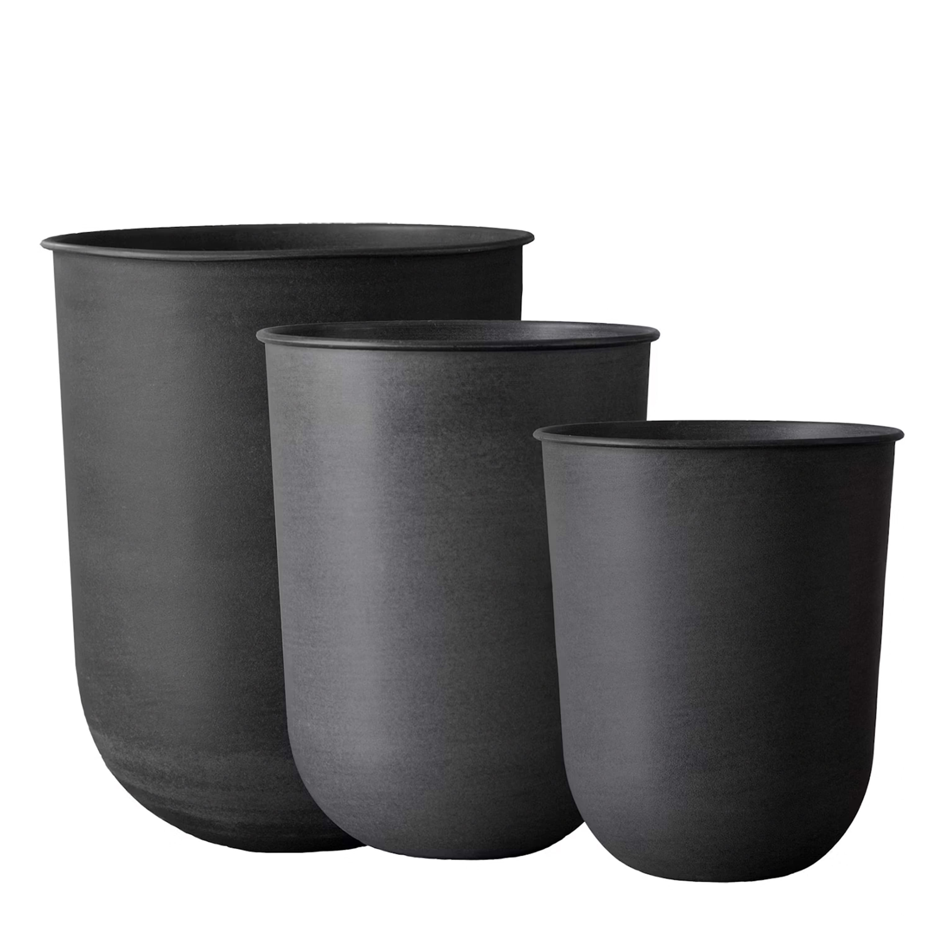 Out Blumentopf Schwarz 3er-Set