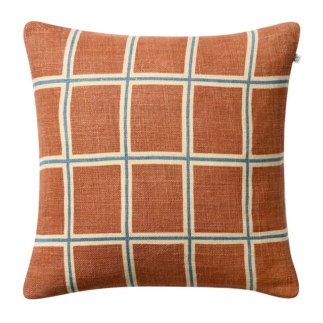 Raha Kissenhülle Apricot Orange/Heaven Blue 50x50