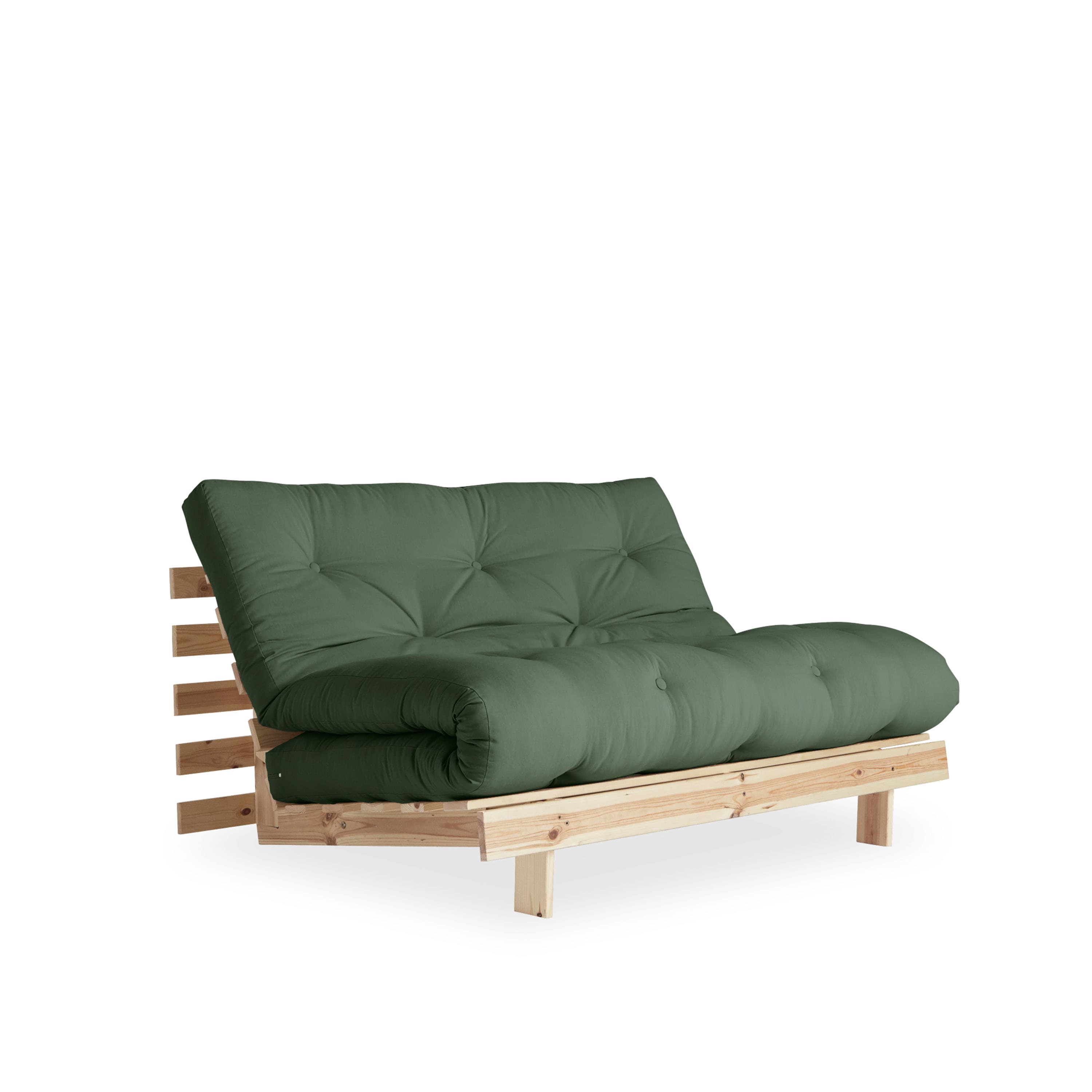 Roots Schlafsofa Natur/Olivgrün 140cm