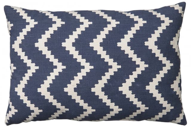 Ikat Sema Outdoor Zierkissen Blau/Weiß 40x60