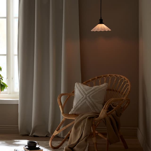 Colin Blackout Curtain Length Beige 350cm Set of 2