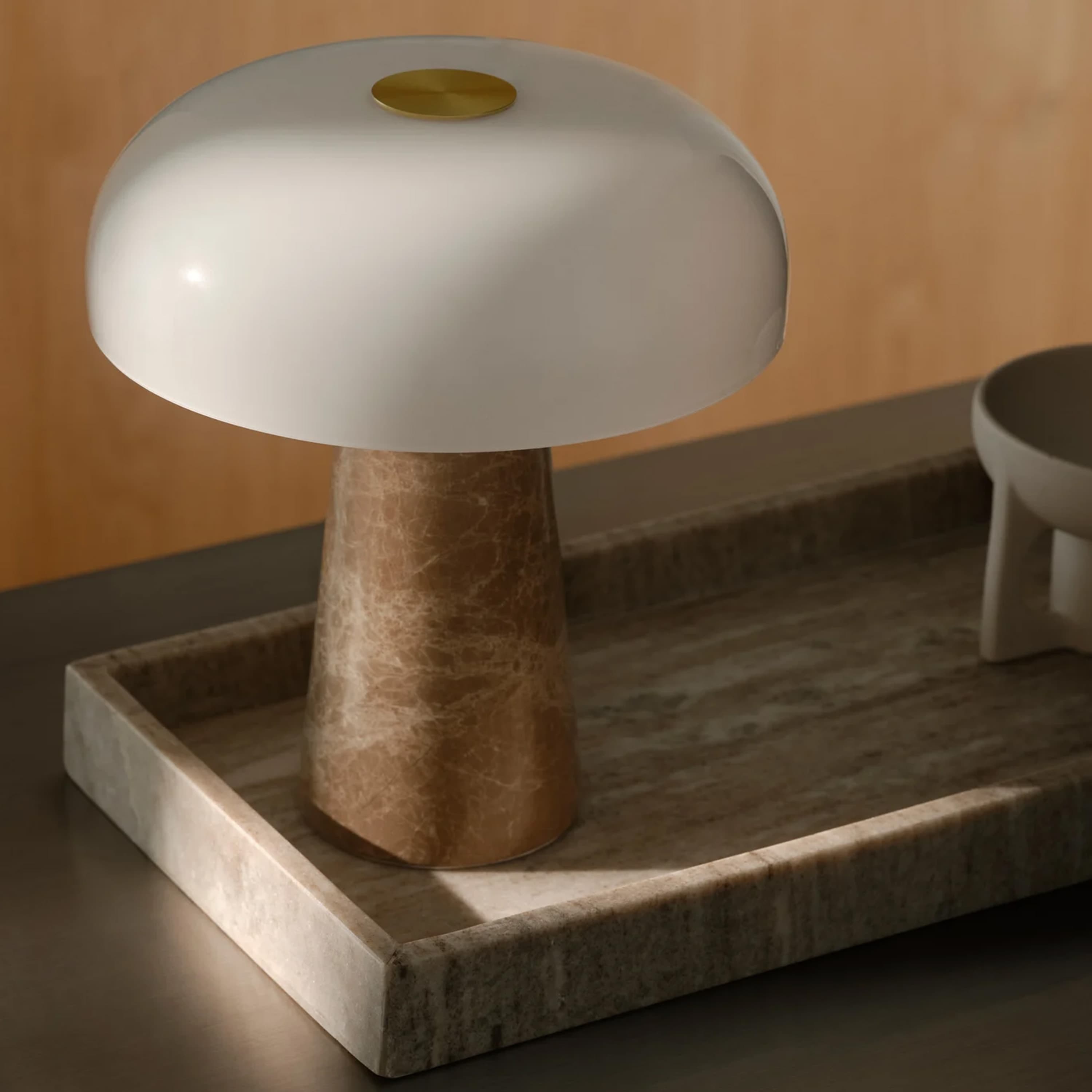 Glossy Mini Tischlampe Beige 24cm