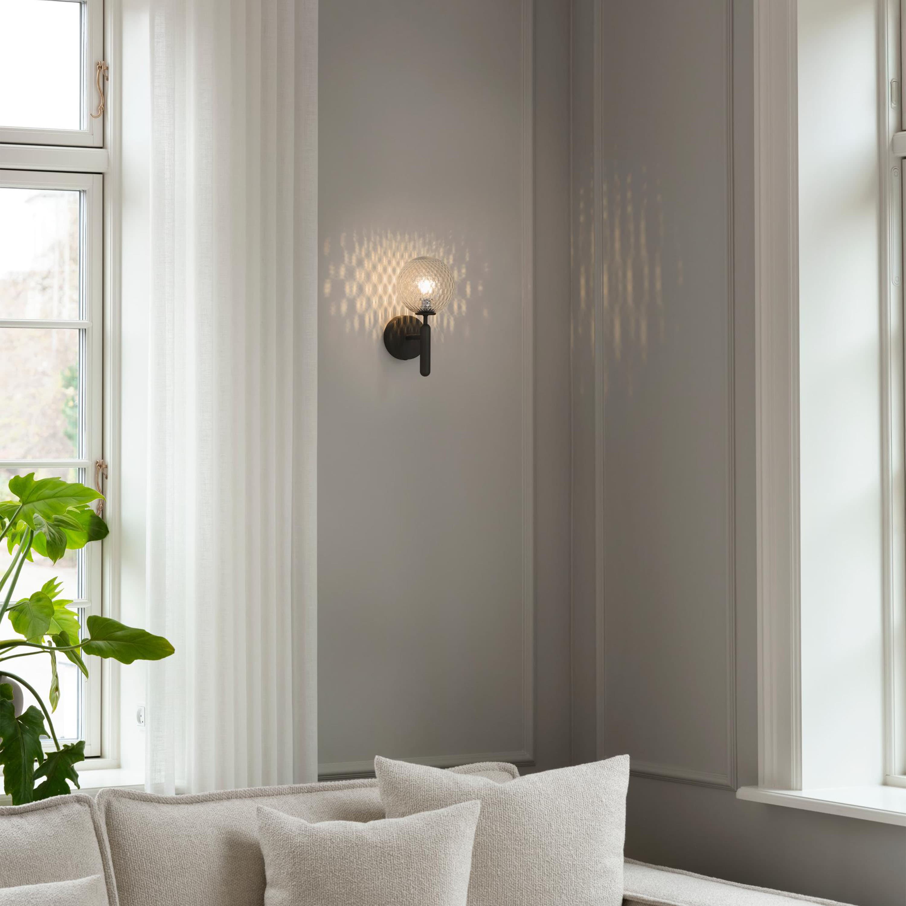 Miira wall lamp Rock Grey/Optic Clear