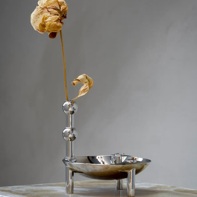 STOFF Nagel Vase Chrom