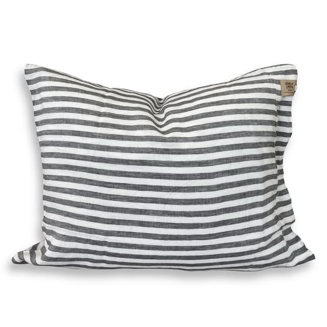 Misty Kissenbezug Leinen Edge Dark Grey 50x60