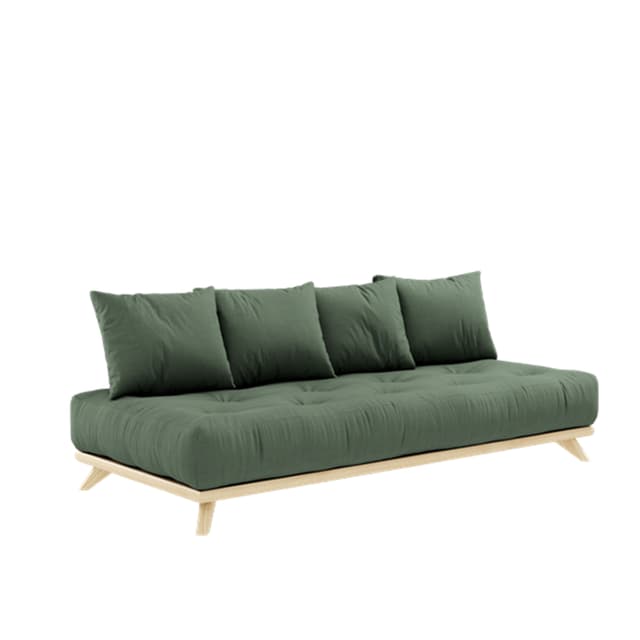 Senza Schlafsofa Natur/Olivgrün 200cm