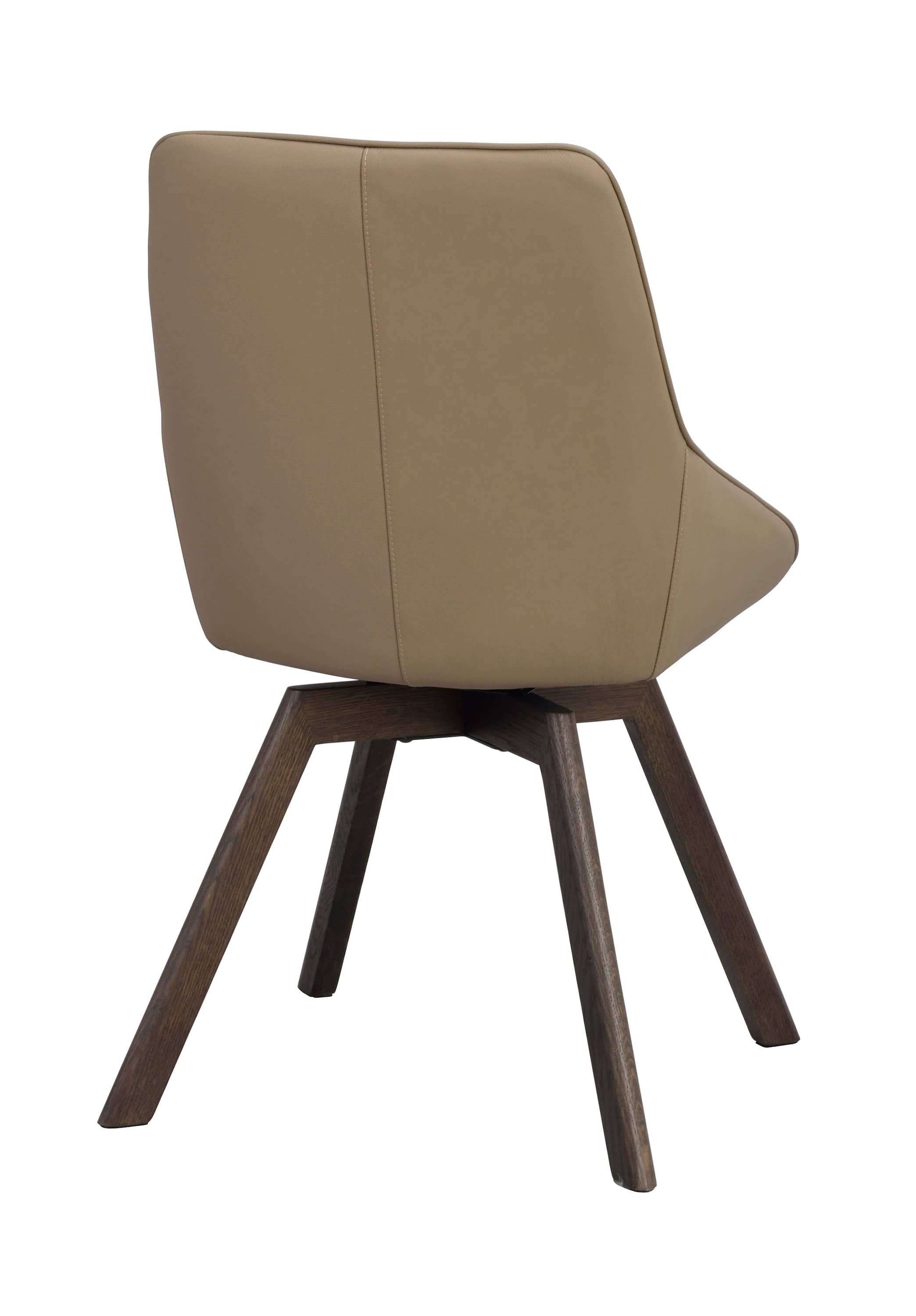 Alison Esszimmerstuhl Beige Leder/Braun