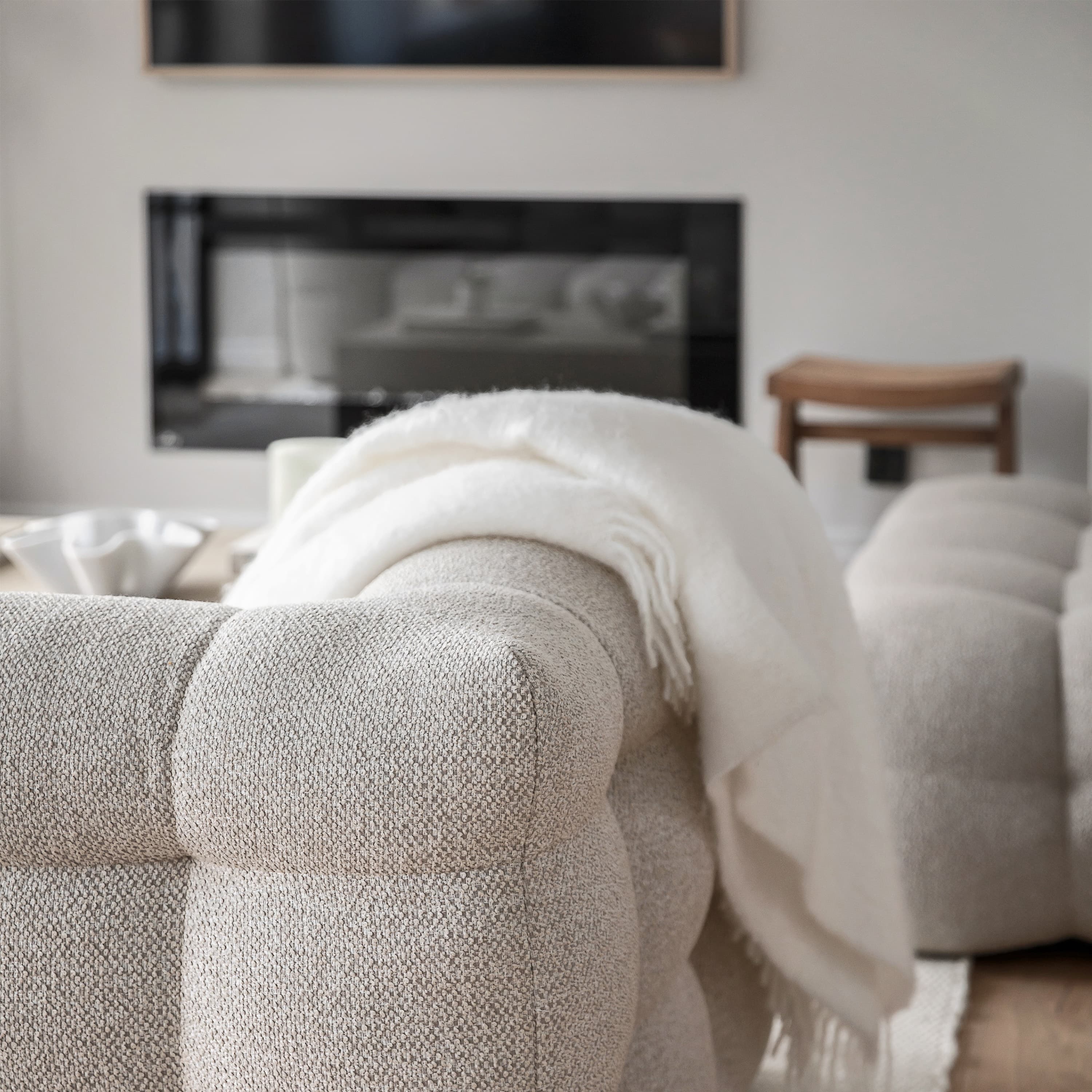 Billie 2-Sitzer Sofa Modul Rechts Armlehne Beige Bouclé 174cm