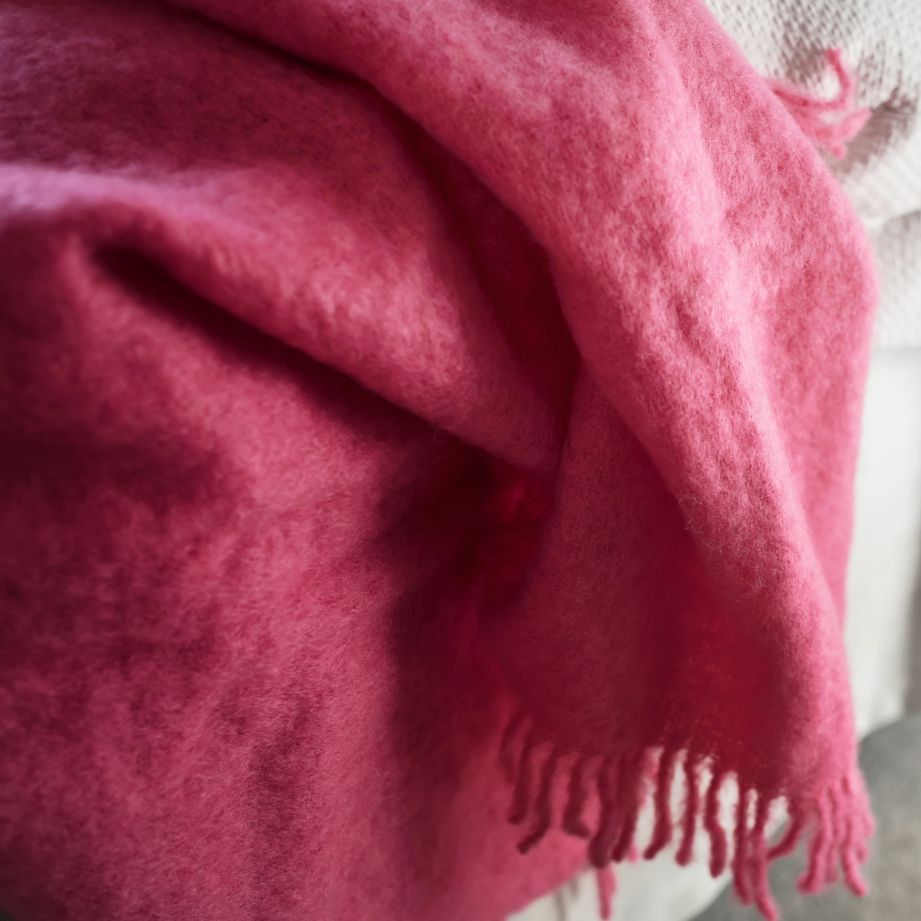 Mohair Pläd Mellow Rose/Brick Melange