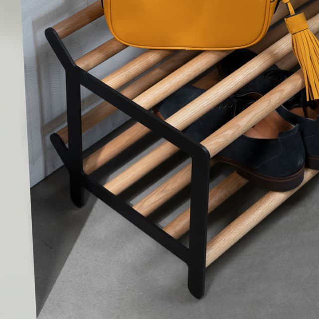 Tamburin Schuhablage Eiche/Schwarz 60cm