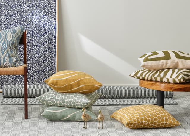 Dot Ari Leinen Kissenbezug Spicy Yellow 50x50