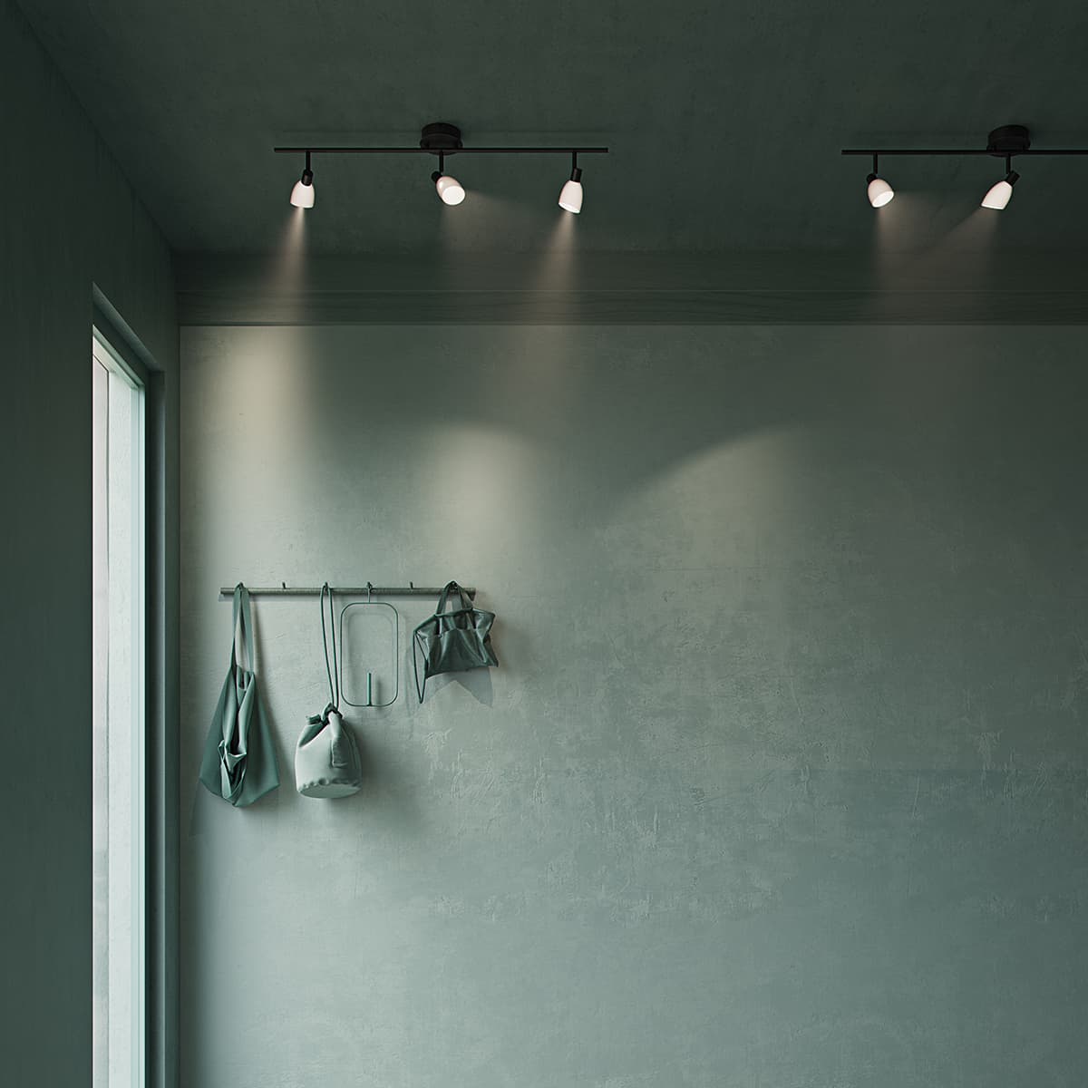 Cut Schiene mit 3 Lampen Schwarz