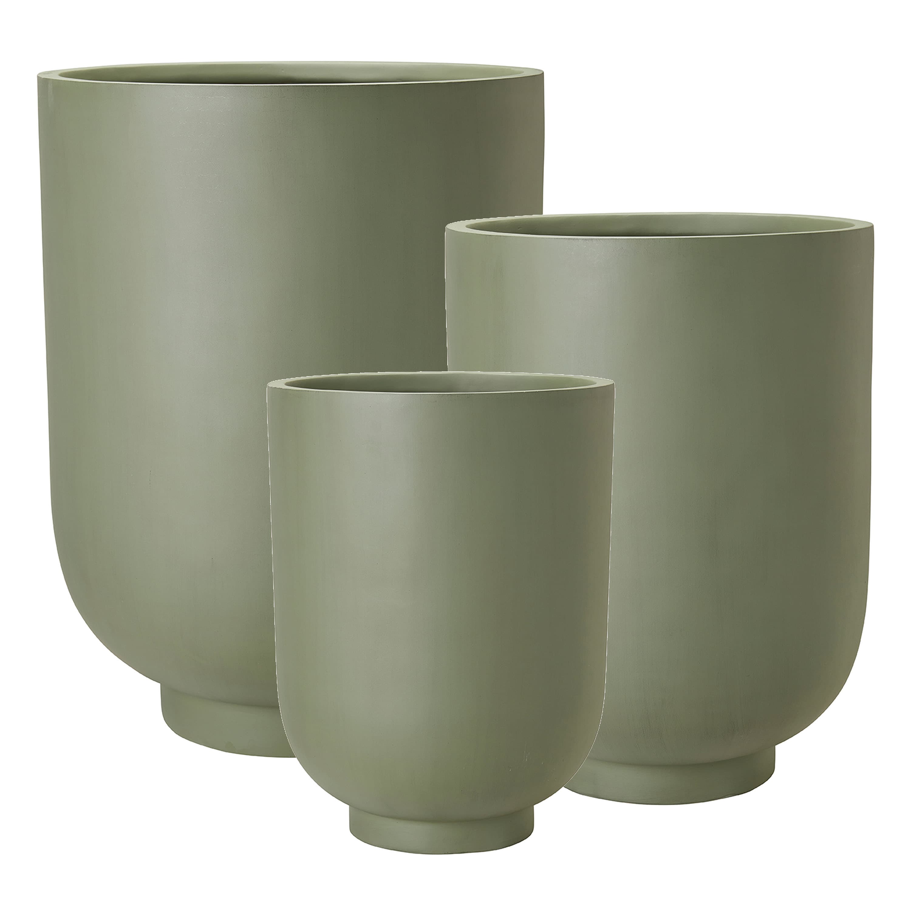 Malin plant pot green high 3-pack