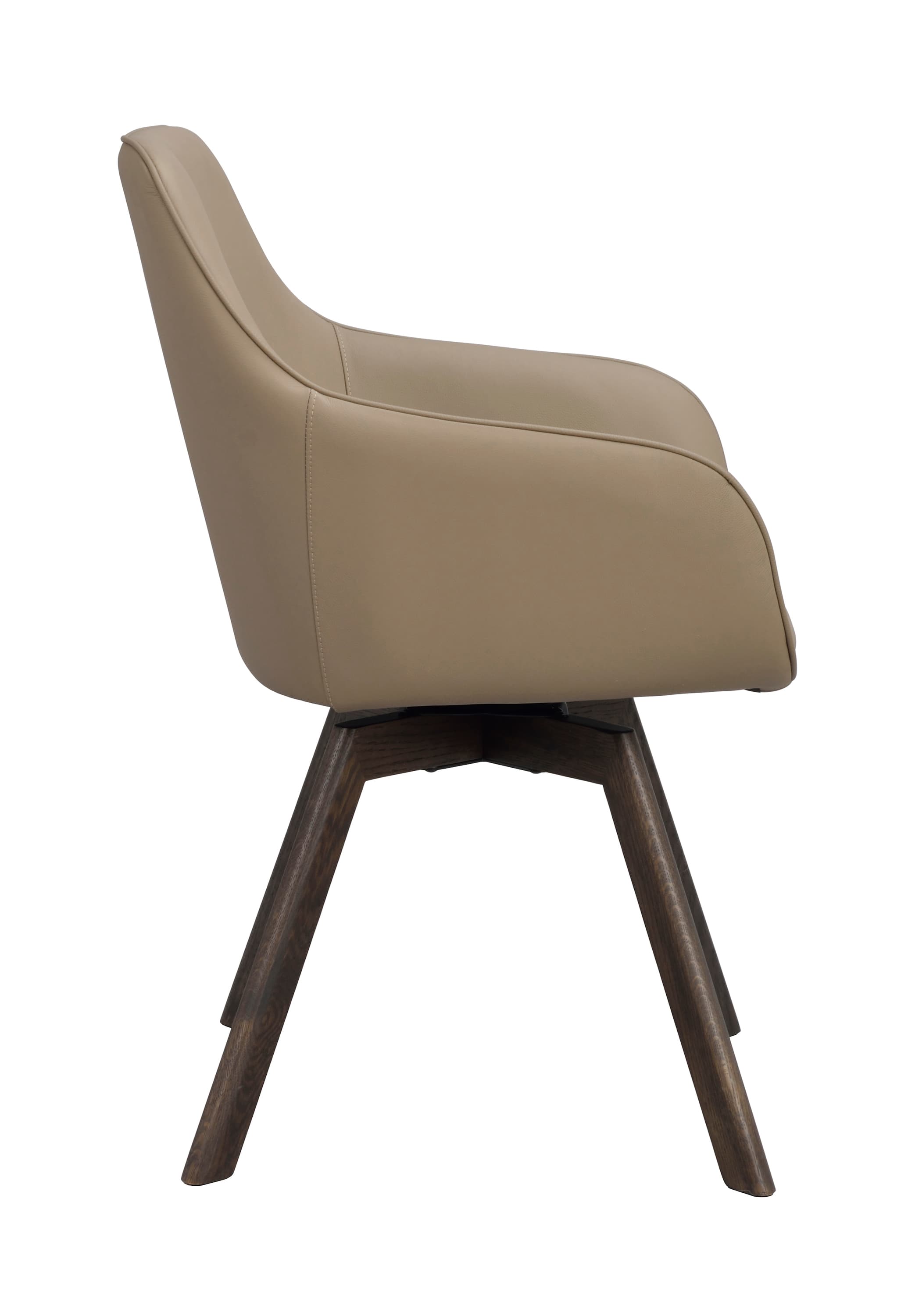 Alison Armlehnstuhl Beige Leder/Braun
