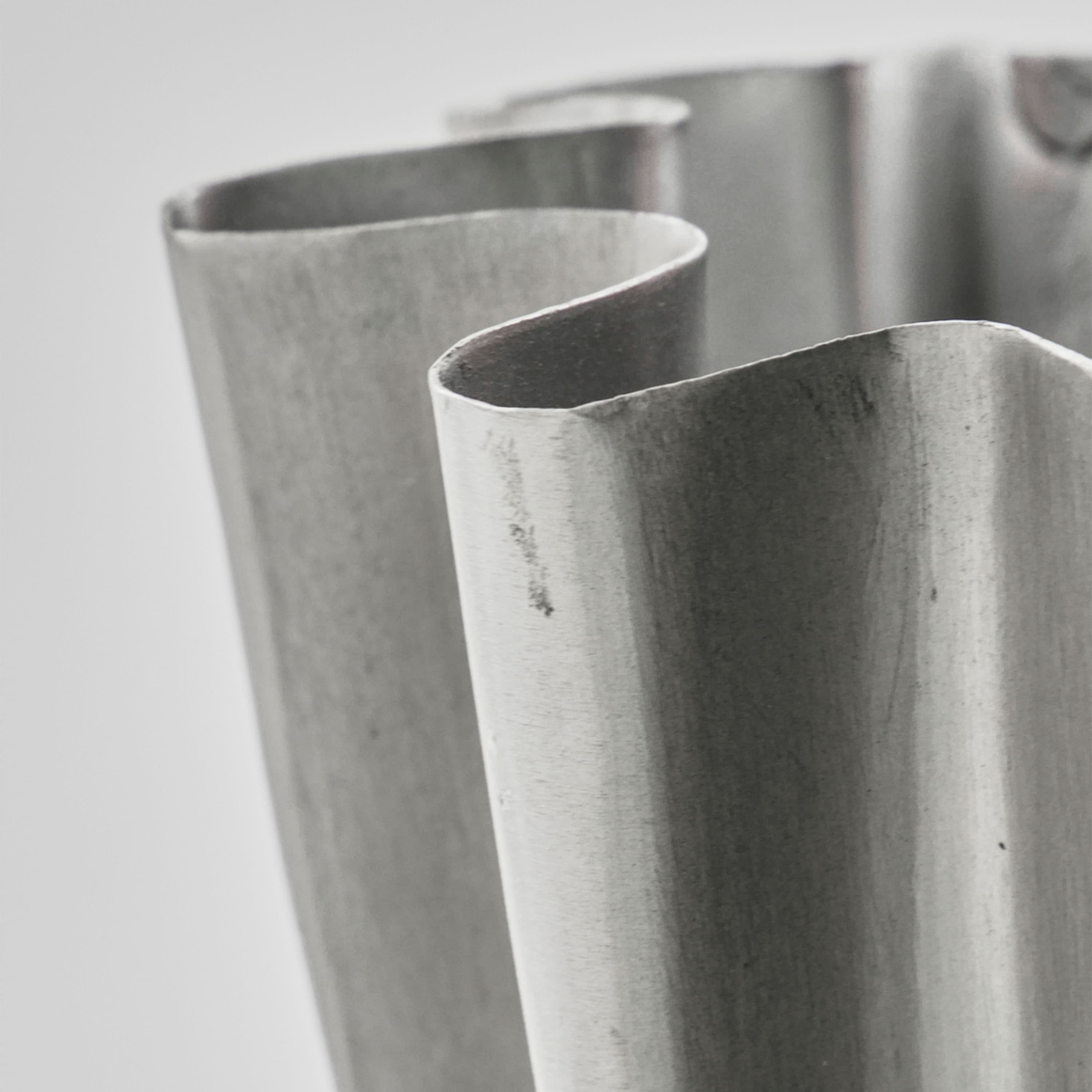 Flood Vase Brushed silver finish 13cm