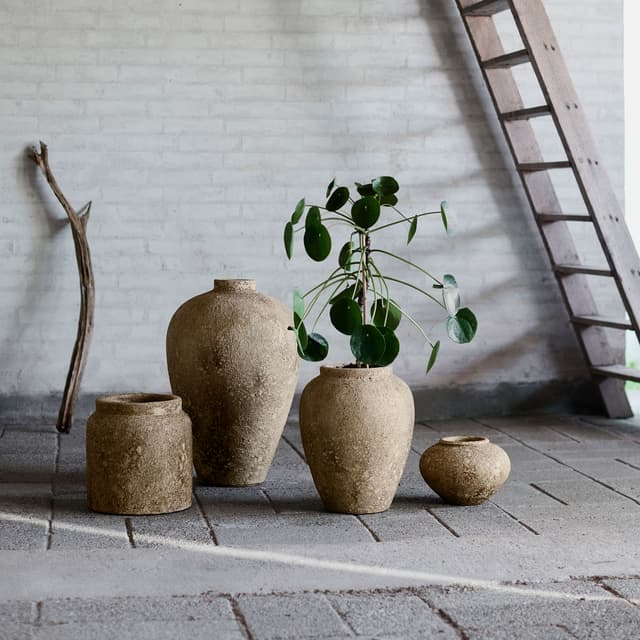 Luna Blumentopf Beige Terrakotta Ø33