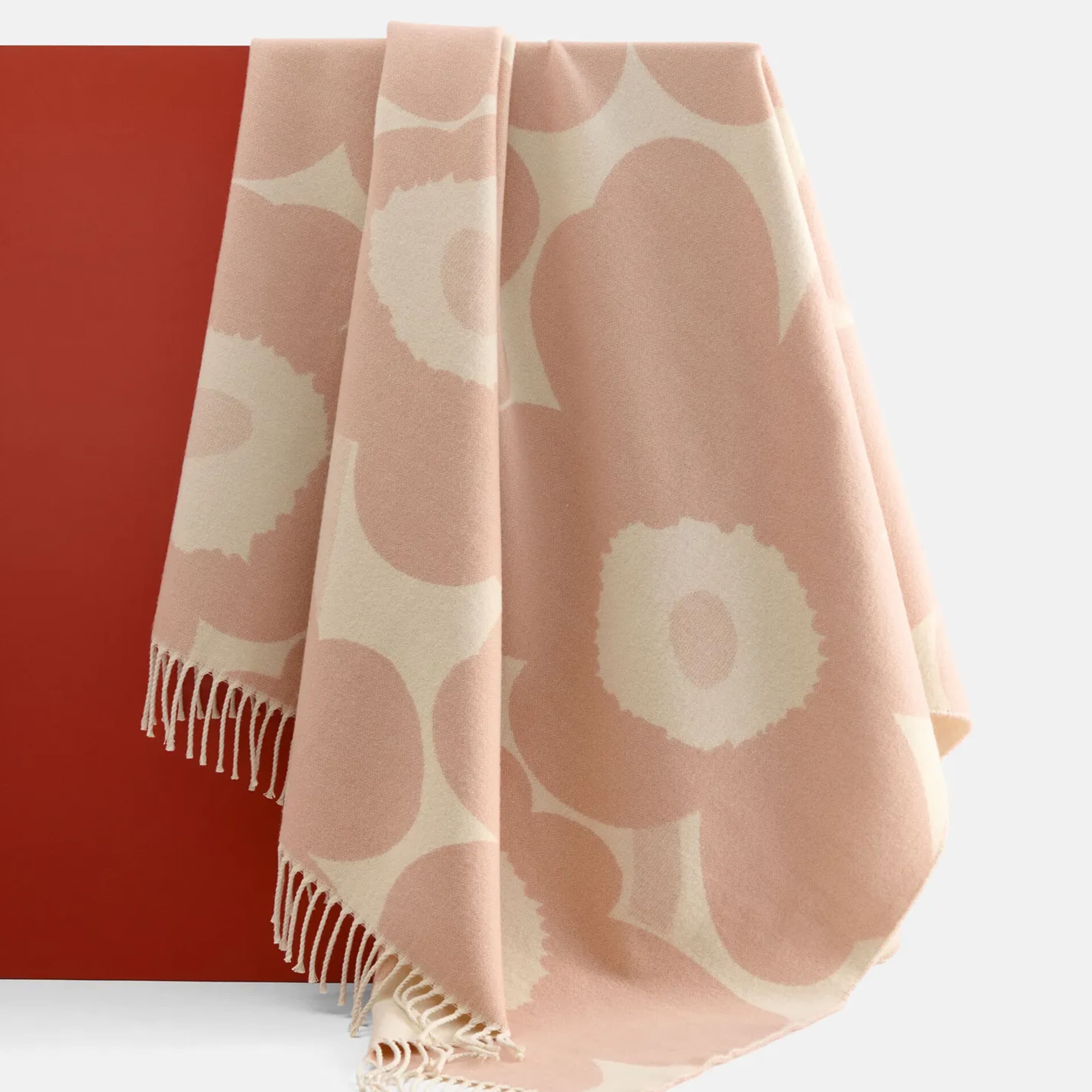 Unikko Pläd Off White/Pink 130x180