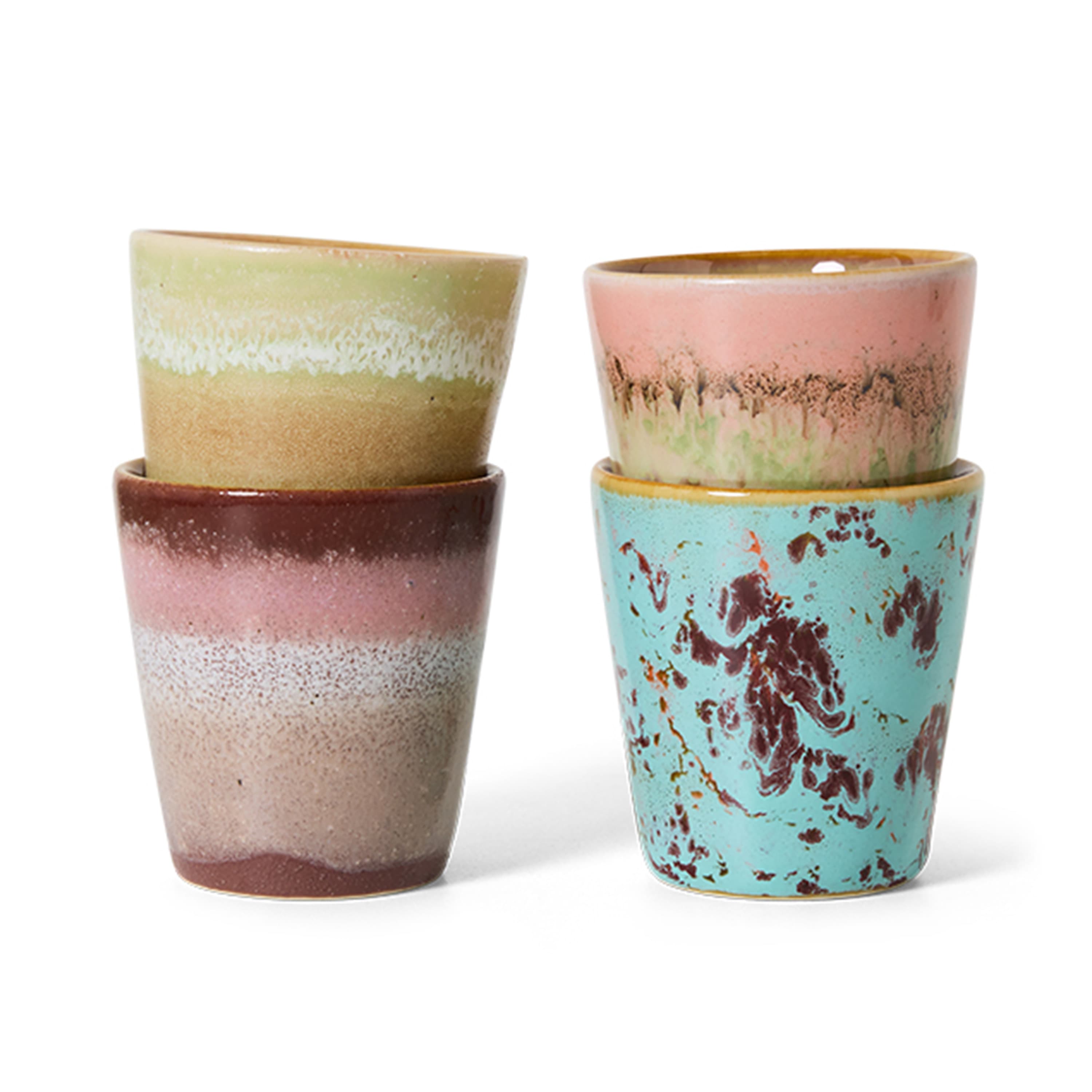 70s Ceramics Kaffeetasse Futurism 4er-Set